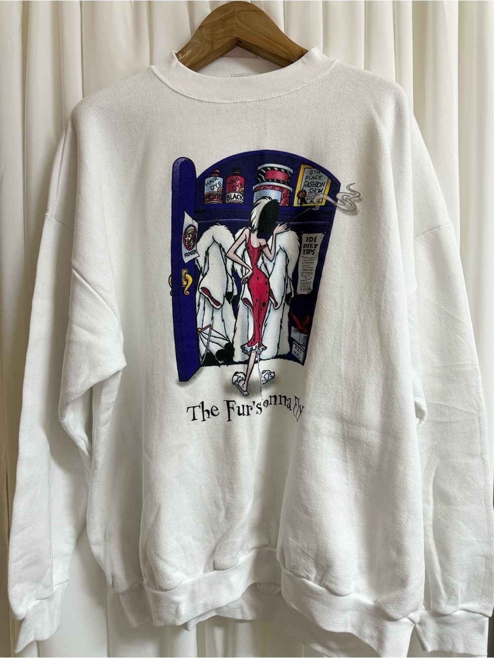 NEW Vintage Disney  Cruella De Vil 101 Dalmatians Sweatshirt 3XL
